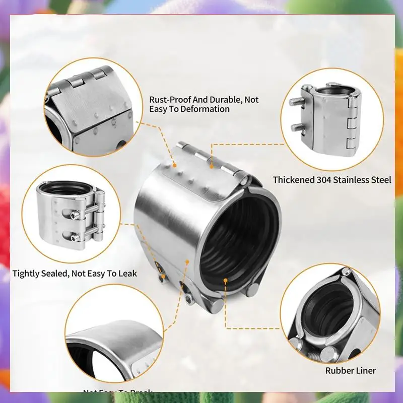 Pipe Repair Clamp Kit- Pipe Coupling Clamp For Plastic&Metal Pipes, Emergency Duty Leak Sealer-ABXK
Pipe Repair Clamp Kit- Pipe Coupling Clamp For Plastic&Metal Pipes, Emergency Duty Leak Sealer-ABXK