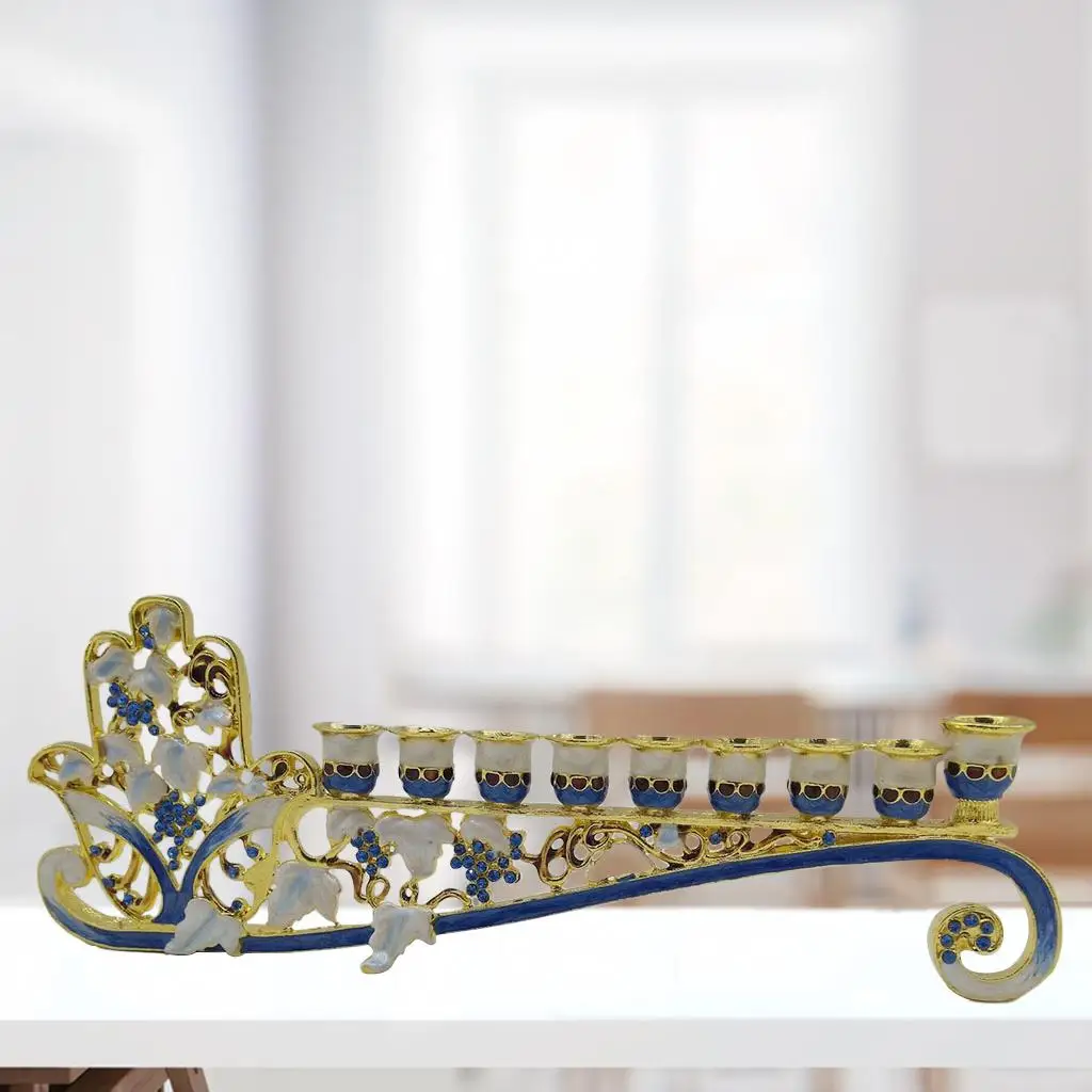 Gold Hanukkah Hand Painted Menorah Candelabra Religions Bejeweled Candle Holder Party Ornament Gift for 9 Branches Candle Holder
Gold Hanukkah Hand Painted Menorah Candelabra Religions Bejeweled Candle Holder Party Ornament Gift for 9 Branches Candle Holder