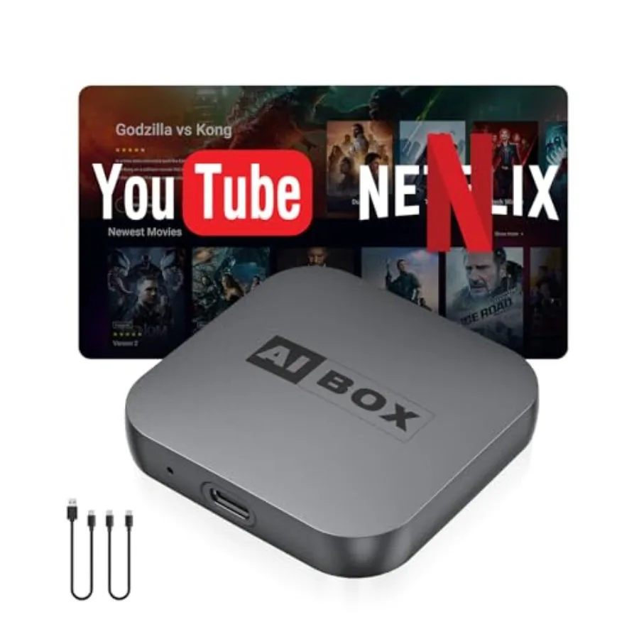Wireless CarPlay Adapter for OEM Wired CarPlay/Android Auto Cars: ABS Plastic Black Plug-and-Play Netflix/YouTube Streaming wit
Wireless CarPlay Adapter for OEM Wired CarPlay/Android Auto Cars: ABS Plastic Black Plug-and-Play Netflix/YouTube Streaming wit