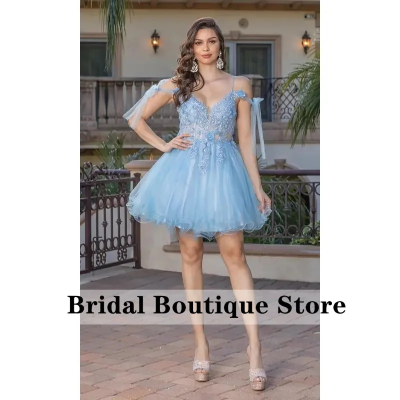 Customized Off Shoulder A LineShort Homecoming Dress for Teens Lace Tulle Prom Gown 3D Appliques DAMA Dresses for Quinceanera
Customized Off Shoulder A LineShort Homecoming Dress for Teens Lace Tulle Prom Gown 3D Appliques DAMA Dresses for Quinceanera
