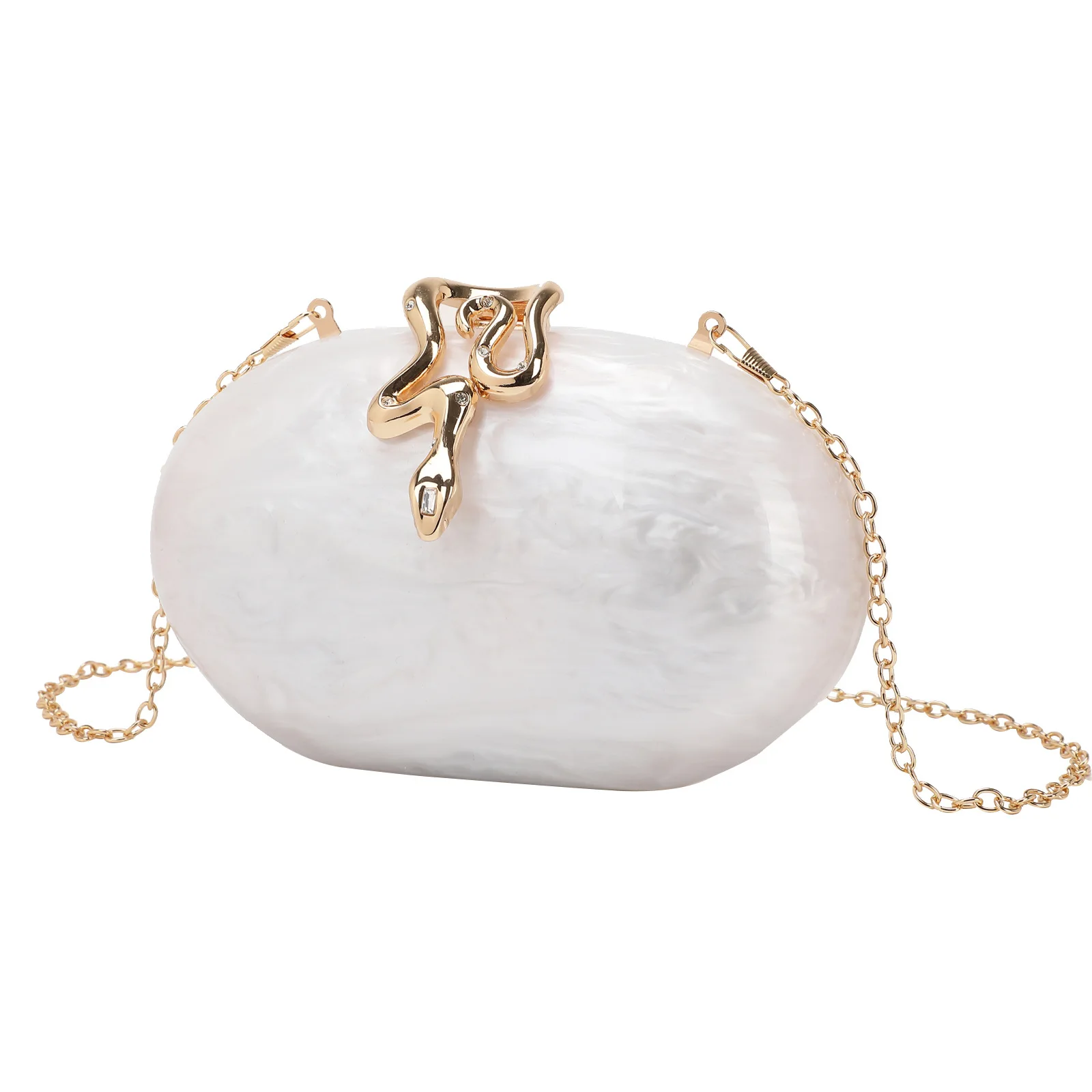 Женская модная элитная сумка для ужина, овальная сумка со змеиным замком, акриловая сумка с цепочкой на плечо, новая сумка, роскошные дизайнерские сумки высокого качества 
Женская модная элитная сумка для ужина, овальная сумка со змеиным замком, акриловая сумка с цепочкой на плечо, новая сумка, роскошные дизайнерские сумки высокого качества