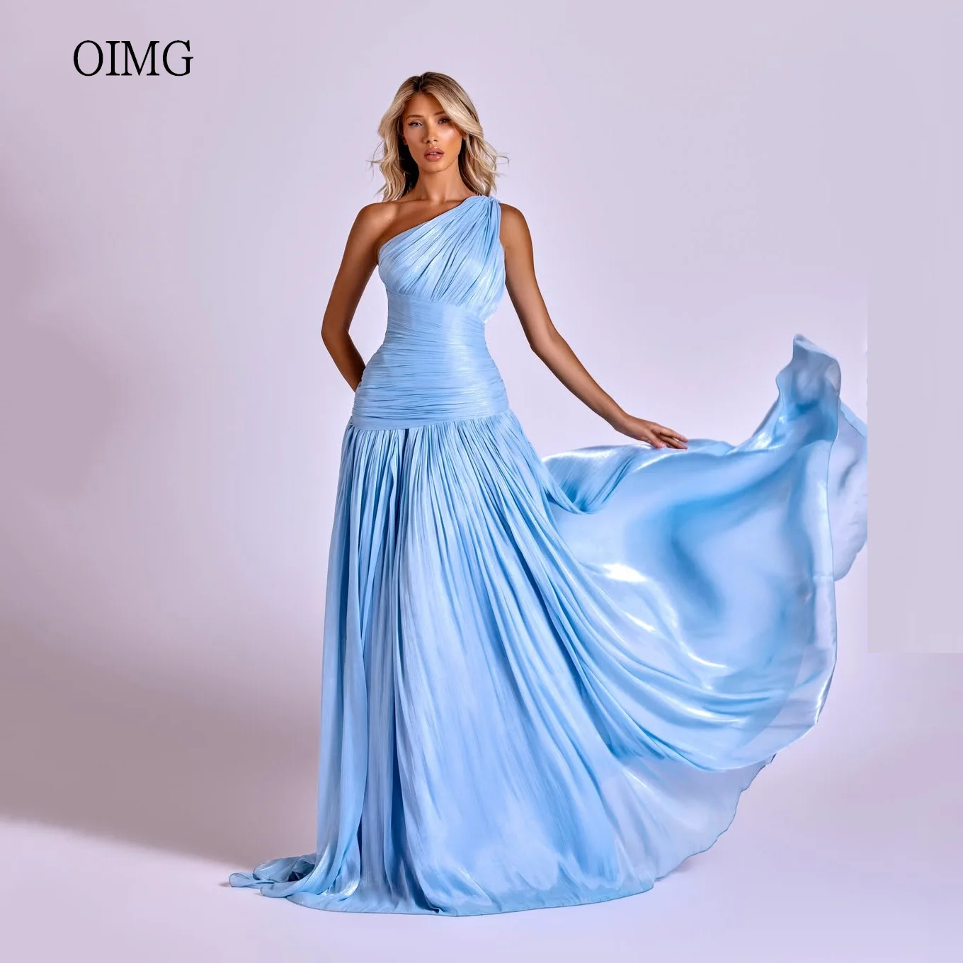 OIMG Elegant Blue One Shoulder A Line Prom Gowns Backless Pleated Party Gown Floor Length Evening Dress 2025 Customized
OIMG Elegant Blue One Shoulder A Line Prom Gowns Backless Pleated Party Gown Floor Length Evening Dress 2025 Customized