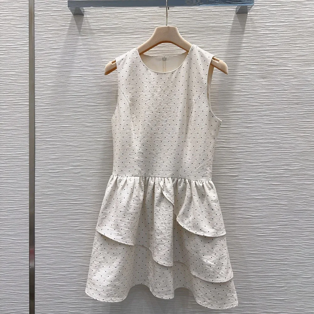 High-quality 2026 new style women's round-neck sleeveless polka dot dress, with a waist cinch, fashionable and cute xy2642335
High-quality 2026 new style women's round-neck sleeveless polka dot dress, with a waist cinch, fashionable and cute xy2642335