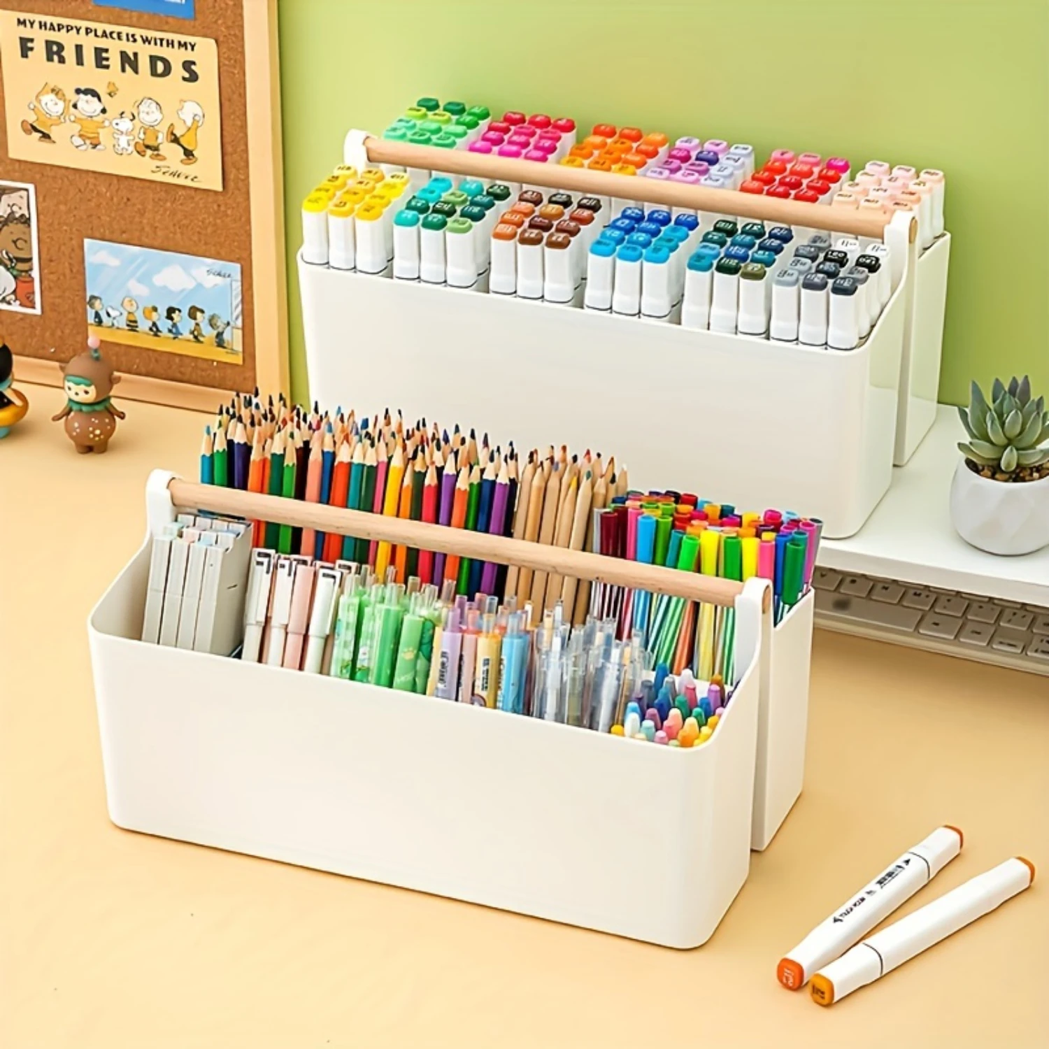 1pc Large Plastic Portable Caddy With Handle, Organizer Bin With Adjustable Dividers For Art Supplies, Crafts, Colored Pencils,
1pc Large Plastic Portable Caddy With Handle, Organizer Bin With Adjustable Dividers For Art Supplies, Crafts, Colored Pencils,