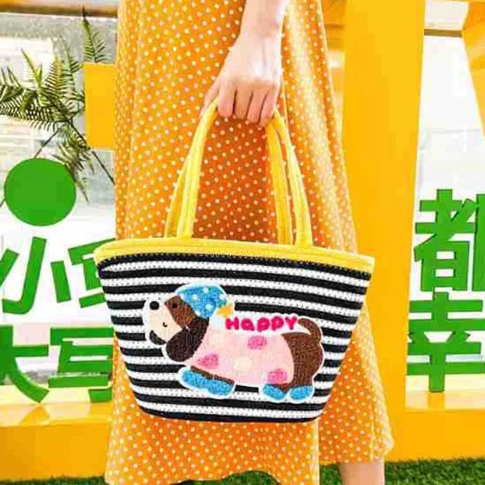 Large Capacity Dachshund Stripe Woven Tote Lightweight Polyester Dopamine Basket Bag Contrast Color Underarm Pouch
Large Capacity Dachshund Stripe Woven Tote Lightweight Polyester Dopamine Basket Bag Contrast Color Underarm Pouch