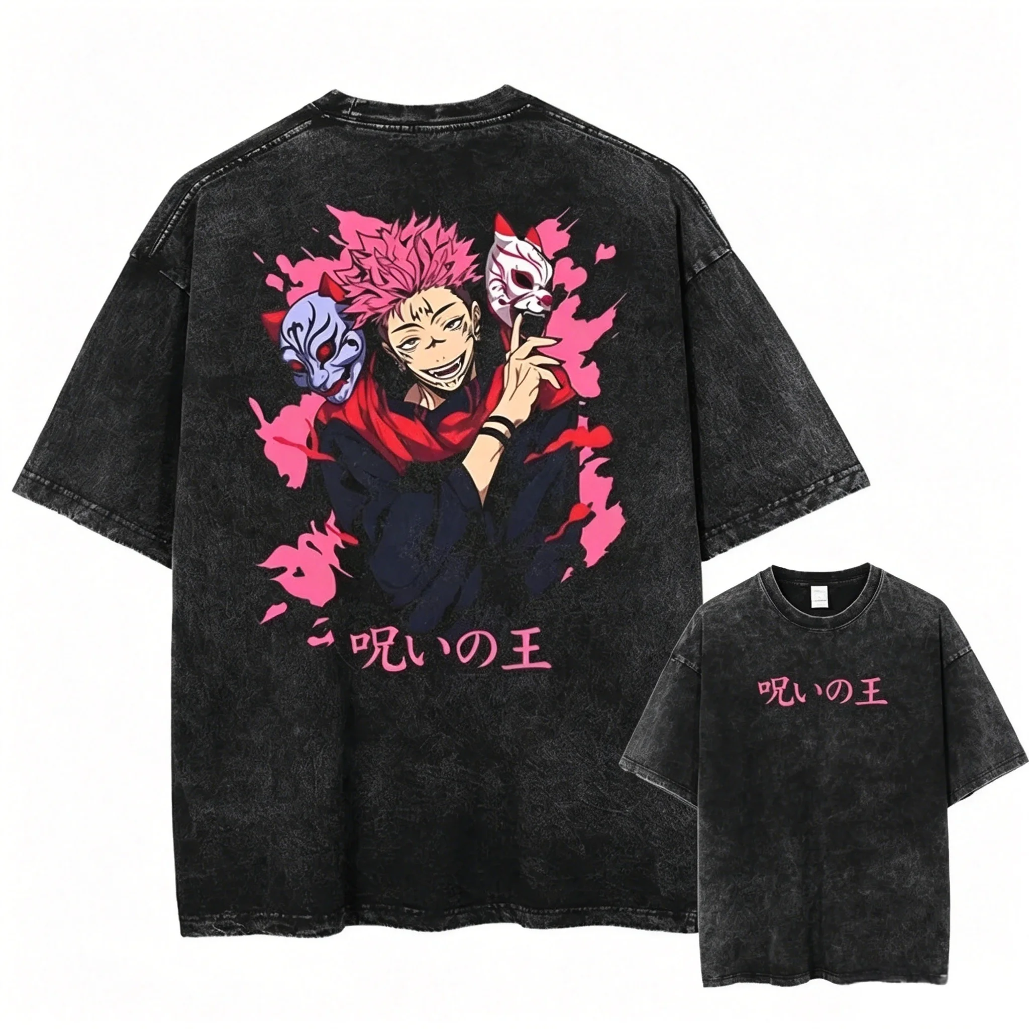 Summer Jujutsu Kaisen Vintage Washed Oversized T Shirt New High Quality 230GSM Sukuna Mask Double Sided 100% Cotton Multi Colors
Summer Jujutsu Kaisen Vintage Washed Oversized T Shirt New High Quality 230GSM Sukuna Mask Double Sided 100% Cotton Multi Colors
