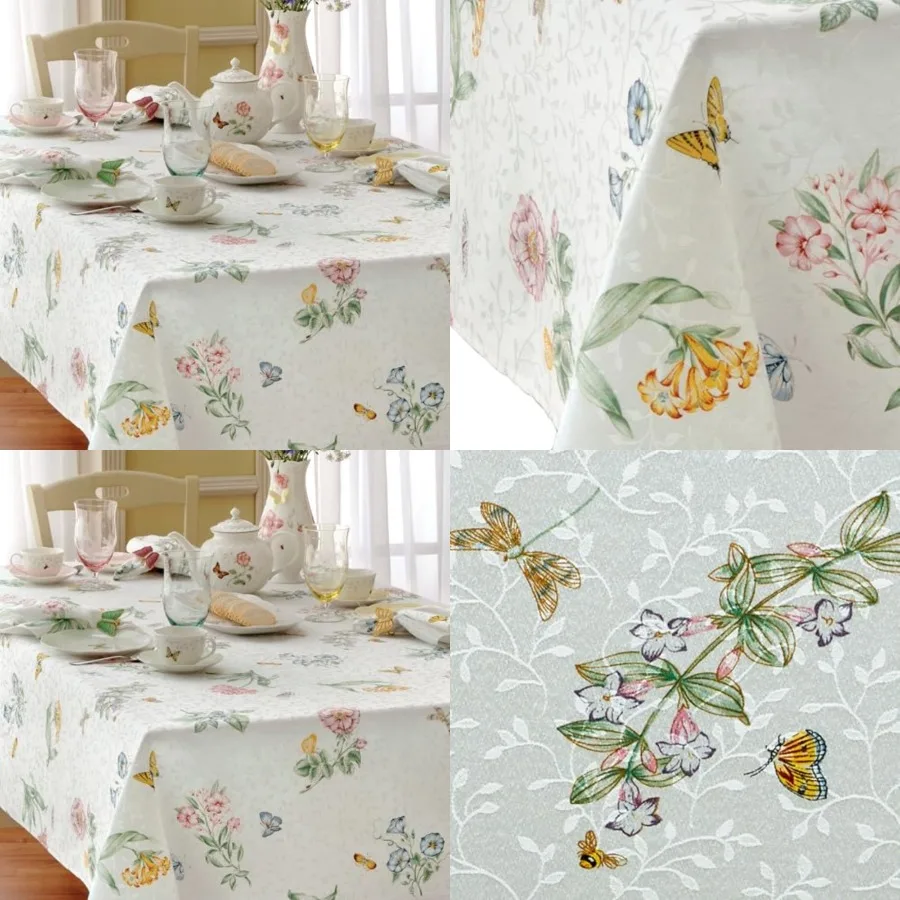 Butterfly Meadow Damask Tablecloth, Multicolor, W L
Butterfly Meadow Damask Tablecloth, Multicolor, W L