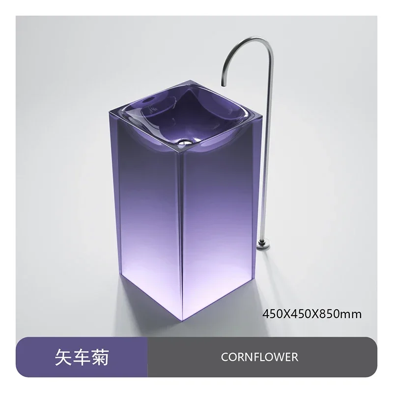 Floor-to-ceiling bathroom hand wash basin Color transparent resin art column basin
Floor-to-ceiling bathroom hand wash basin Color transparent resin art column basin