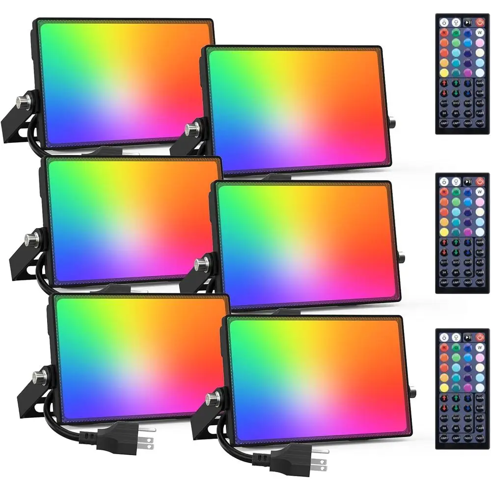 Набор из 6 уличных RGB LED светильников, 70 Вт, с изменением цвета, с пультом ДУ, 2700K теплый белый свет, IP66, для сценического освещения и ландшафтного дизайна
Набор из 6 уличных RGB LED светильников, 70 Вт, с изменением цвета, с пультом ДУ, 2700K теплый белый свет, IP66, для сценического освещения и ландшафтного дизайна