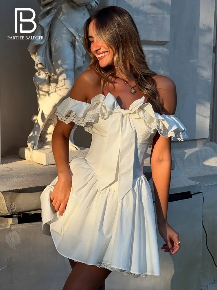 PB Sweet Pure Desire White Off-Shoulder Corset Mini Princess Dress with Bow and Lace Detailsfor Weddings & Dating Vestidos
PB Sweet Pure Desire White Off-Shoulder Corset Mini Princess Dress with Bow and Lace Detailsfor Weddings & Dating Vestidos