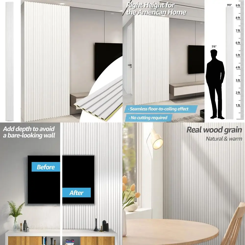 Art3D 8-Piece White 108x6 Inch 3D Wall Panels for Interior Decoration in Living Rooms and Bedrooms 
Art3D 8-Piece White 108x6 Inch 3D Wall Panels for Interior Decoration in Living Rooms and Bedrooms