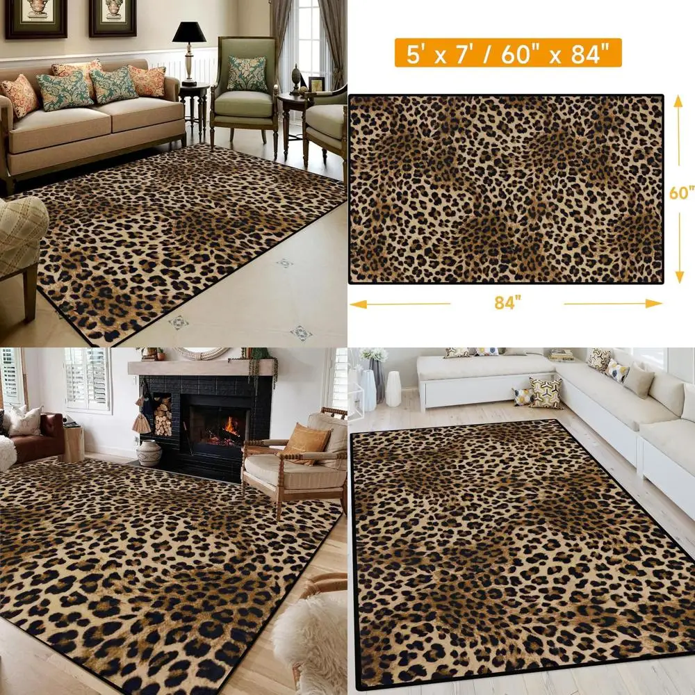 Large 5x7 Leopard Print Carpet - Soft, Non-Slip, Washable Rug for Living Room, Office, and Bedroom
Large 5x7 Leopard Print Carpet - Soft, Non-Slip, Washable Rug for Living Room, Office, and Bedroom