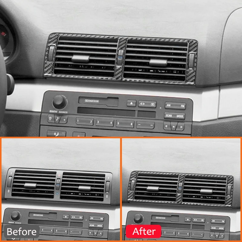 Carbon Fiber Car Center Air Outlet Vent Frame Decoration Sticker For BMW 3 Series E46 1997-2004 Auto Interior Accessories
Carbon Fiber Car Center Air Outlet Vent Frame Decoration Sticker For BMW 3 Series E46 1997-2004 Auto Interior Accessories