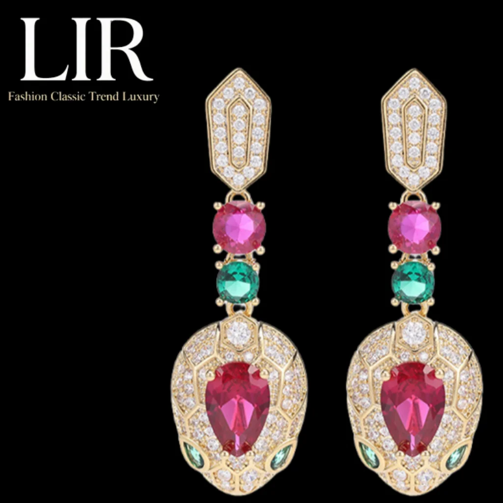 LIR Women's Long Earrings: Retro Zodiac Snake, Crystal & AAA Zircon, Palace Style, Tassel, Luxury Elegance
LIR Women's Long Earrings: Retro Zodiac Snake, Crystal & AAA Zircon, Palace Style, Tassel, Luxury Elegance