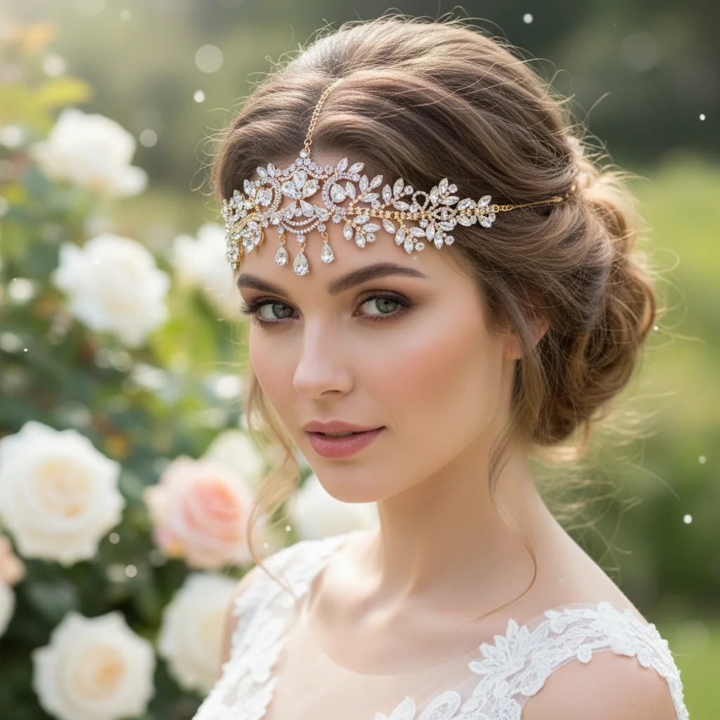 Свадебные украшения для волос: головные уборы с кристаллами, тиары и короны, цепочки для волос, аксессуары для женщин.
Свадебные украшения для волос: головные уборы с кристаллами, тиары и короны, цепочки для волос, аксессуары для женщин.