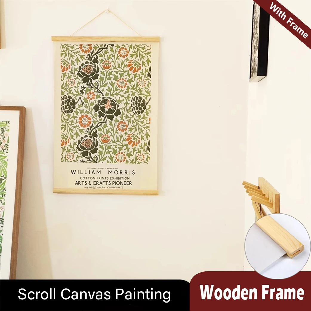 Nordic style retro floral Scroll poster Canvas Poster with Wooden Hanger Wall Art Living Room Bedroom Home Decor Scroll Painting
Nordic style retro floral Scroll poster Canvas Poster with Wooden Hanger Wall Art Living Room Bedroom Home Decor Scroll Painting