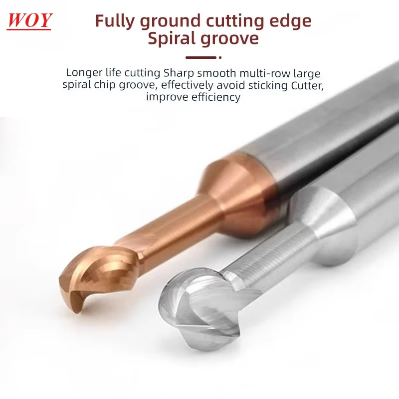 WOY Ball T Shape Cutter Solid Carbide 3D End Mill R2 R3 R4 R5 R6 Metal Steel Aluminum Copper Iron
WOY Ball T Shape Cutter Solid Carbide 3D End Mill R2 R3 R4 R5 R6 Metal Steel Aluminum Copper Iron