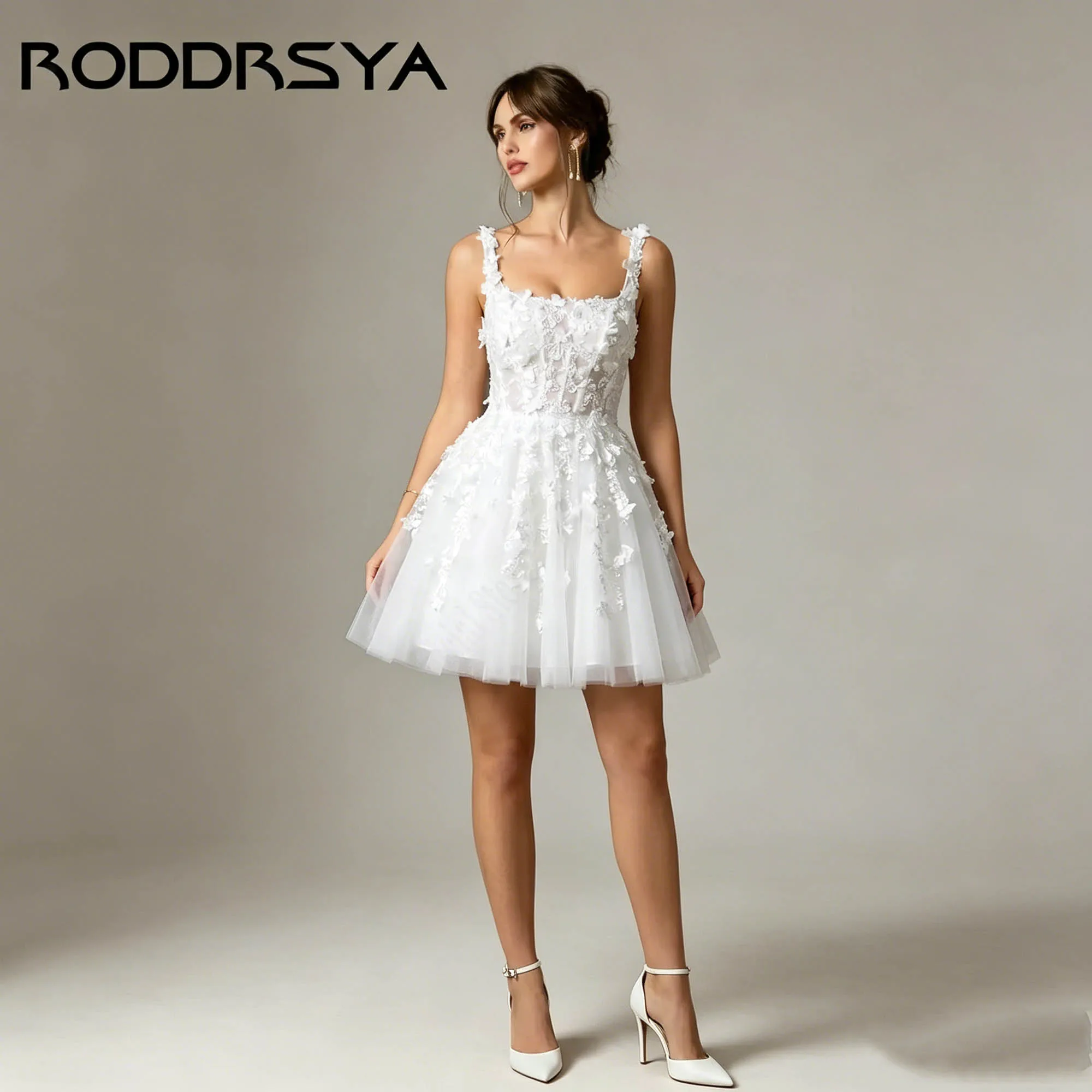 RODDRSYA Romantic Mini Ballgown White A-Line Square Neck Appliques Wedding Dress Sleeveless Backless Bride Party Gown Customized
RODDRSYA Romantic Mini Ballgown White A-Line Square Neck Appliques Wedding Dress Sleeveless Backless Bride Party Gown Customized