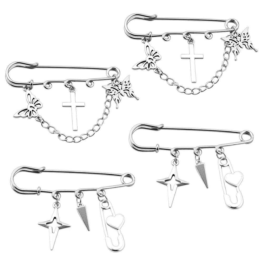 4Pcs 2 Styles Iron Safety Pin Alloy Pendants Brooches for Clothes Backpack Mixed Shapes Platinum 49.5~50.5mm 2pcs/style
4Pcs 2 Styles Iron Safety Pin Alloy Pendants Brooches for Clothes Backpack Mixed Shapes Platinum 49.5~50.5mm 2pcs/style