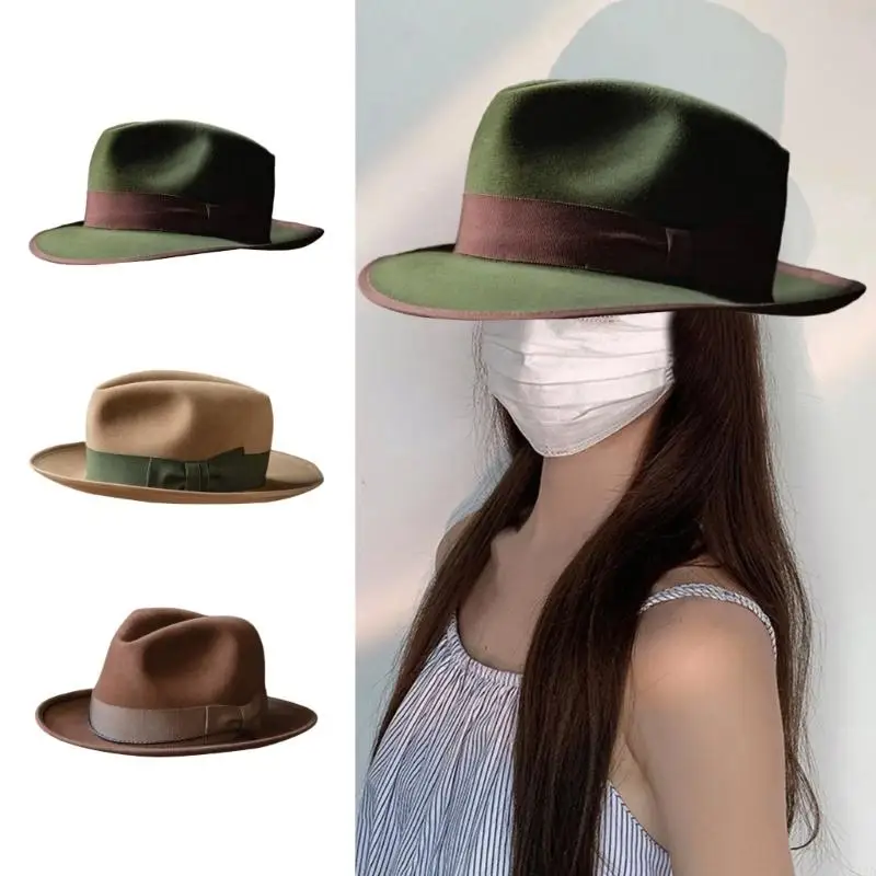 Wool Felted Hat with Stylish Ribbon Light weight Travel Hat Outdoor Activity Hat for Fashion Enthusiasts 517D
Wool Felted Hat with Stylish Ribbon Light weight Travel Hat Outdoor Activity Hat for Fashion Enthusiasts 517D
