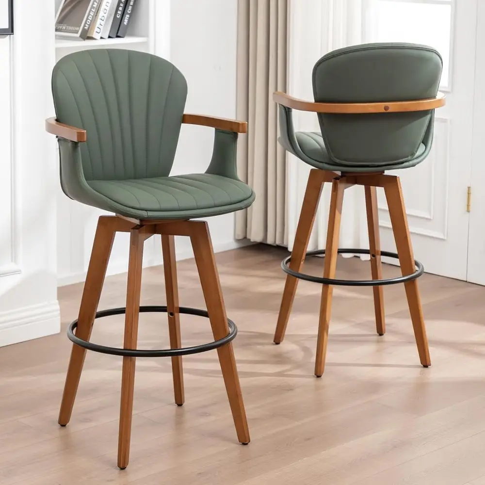 Green PU Leather Swivel Bar Stools Set of 2 with Back and Arms for Kitchen Island or Home Bar
Green PU Leather Swivel Bar Stools Set of 2 with Back and Arms for Kitchen Island or Home Bar