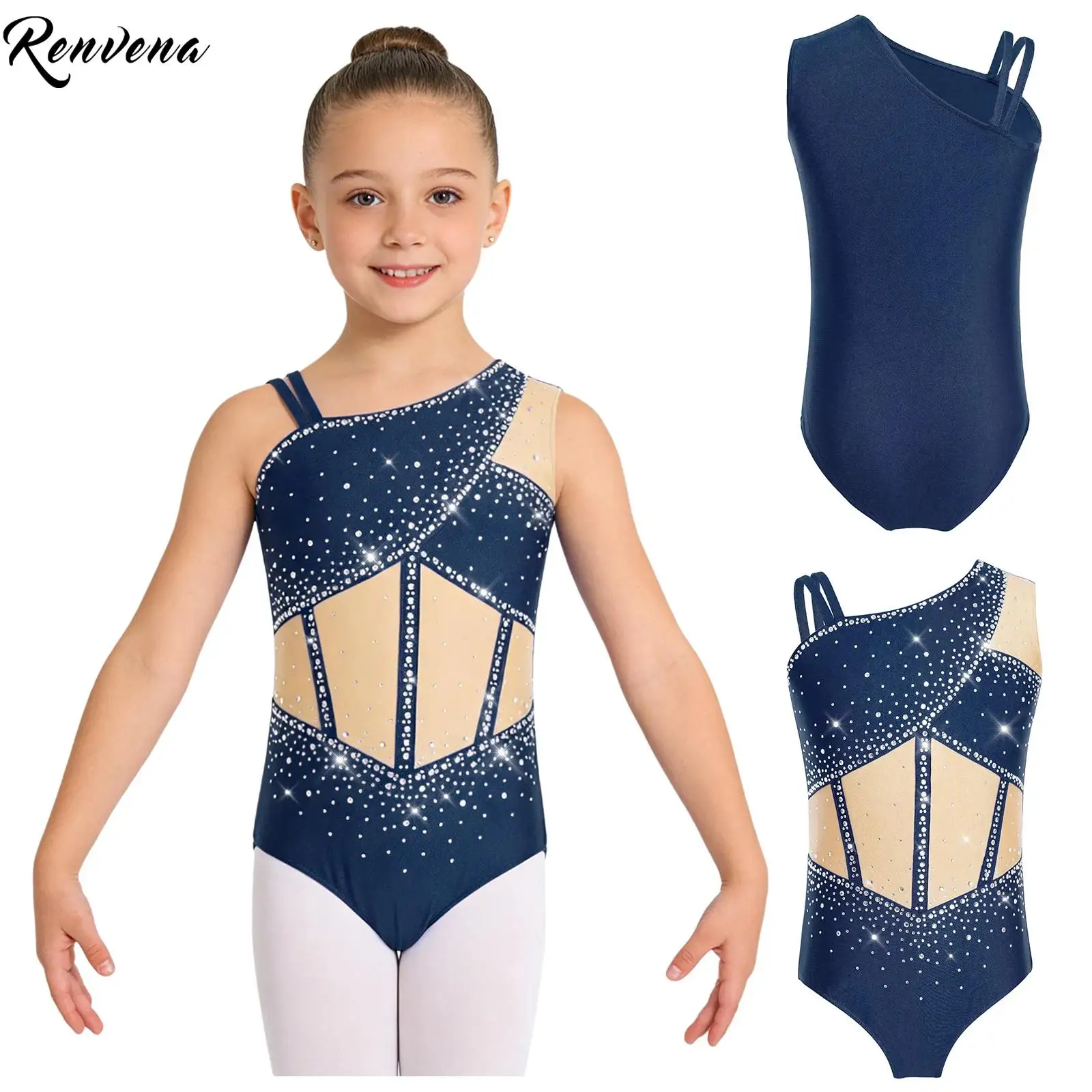 Kids Girls Shiny Rhinestones Ballet Dance Leotard Sleeveless Asymmetrical Bodysuit for Stage Competition Recital Wear
Kids Girls Shiny Rhinestones Ballet Dance Leotard Sleeveless Asymmetrical Bodysuit for Stage Competition Recital Wear