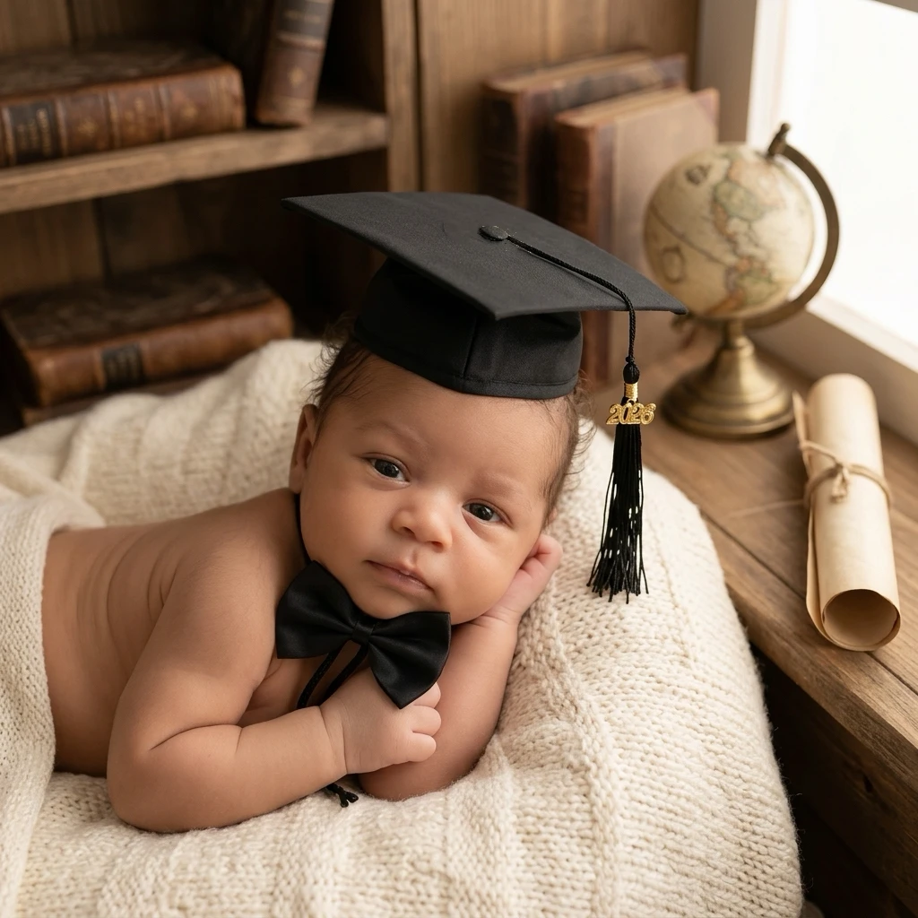 Mini Doctorate Cap with Tassel for Newborn Photo Prop Cute Baby Graduation Hat Infant Photography Accessories Keepsake Gift
Mini Doctorate Cap with Tassel for Newborn Photo Prop Cute Baby Graduation Hat Infant Photography Accessories Keepsake Gift