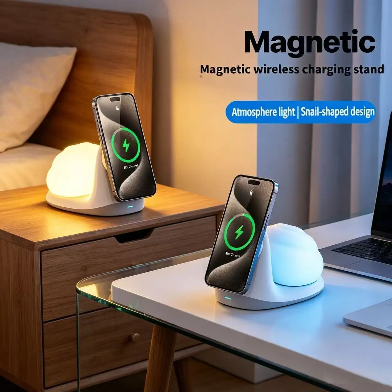 2-in-1 15W Magnetic Wireless Charger Stand Adjustable Light Night Light Snail Gift For iPhone 12 13 14 15 16
2-in-1 15W Magnetic Wireless Charger Stand Adjustable Light Night Light Snail Gift For iPhone 12 13 14 15 16