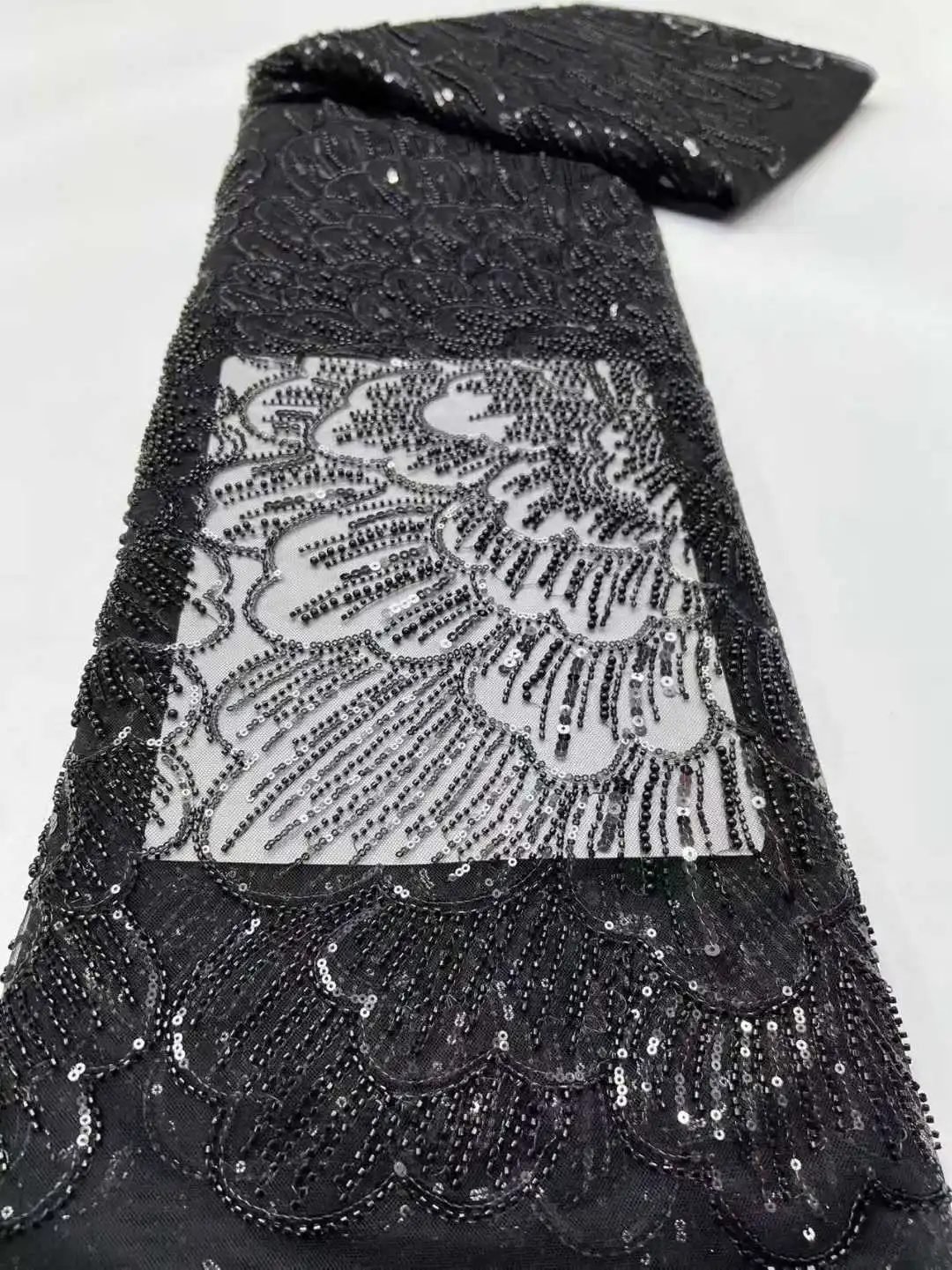 Черная африканская кружевная ткань с бусинами 2026, высокое качество, французская нигерийская сетка с вышивкой и блестками, кружевная ткань, шитье свадебного платья
Черная африканская кружевная ткань с бусинами 2026, высокое качество, французская нигерийская сетка с вышивкой и блестками, кружевная ткань, шитье свадебного платья