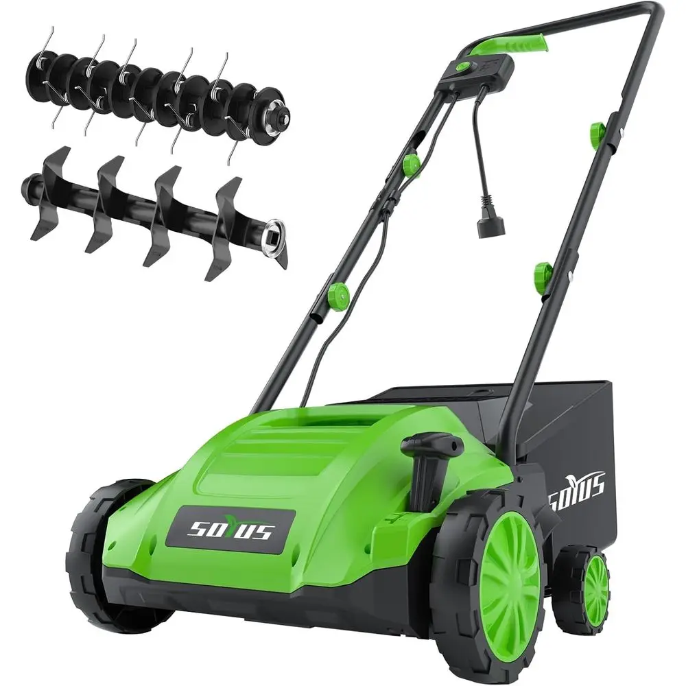 12-Amp 8-Gallon Electric Lawn Mower and Scarifier for Walk-Behind Yard Care
12-Amp 8-Gallon Electric Lawn Mower and Scarifier for Walk-Behind Yard Care