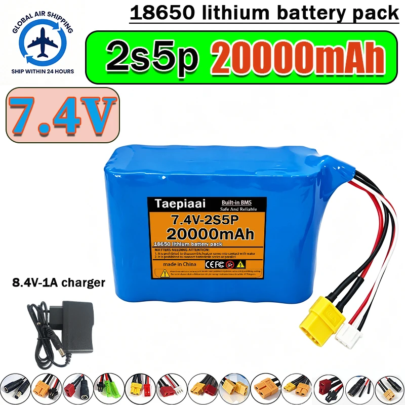 2S5P 7.4V brand new 18650rechargeable lithium battery pack 20000mAh 8.4V-1A charger built-in BMS system drone model electric toy
2S5P 7.4V brand new 18650rechargeable lithium battery pack 20000mAh 8.4V-1A charger built-in BMS system drone model electric toy