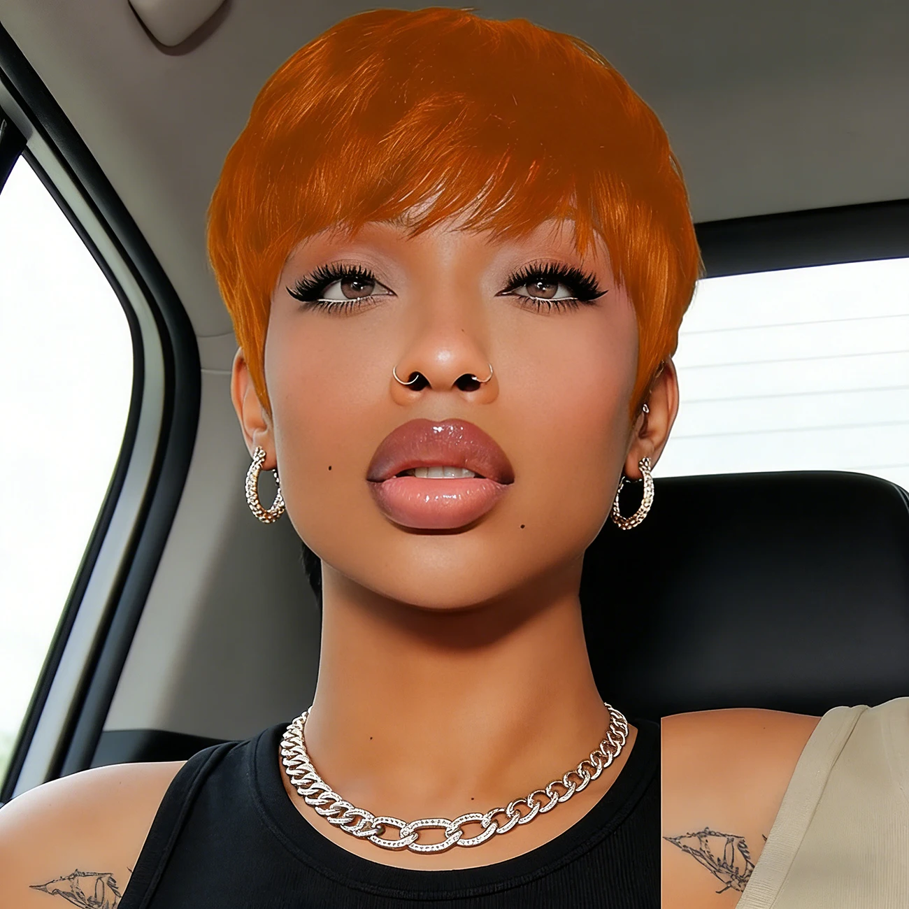 Short Pixie Cut Human Hair Wig Layered Orange 99J Natural Color Full Machine Made Wigs for Women Daily Wear
Short Pixie Cut Human Hair Wig Layered Orange 99J Natural Color Full Machine Made Wigs for Women Daily Wear