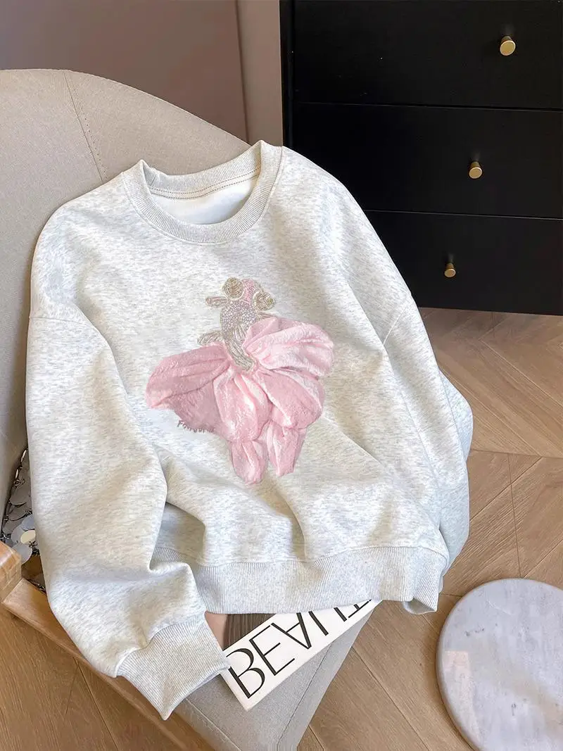 Trendy round Neck Long Sleeve Printed Sweatshirt Women's Spring Autumn Loose Casual Loose Top Korean Style Anti Aging Lazy
Trendy round Neck Long Sleeve Printed Sweatshirt Women's Spring Autumn Loose Casual Loose Top Korean Style Anti Aging Lazy