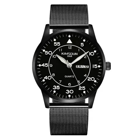 KIMSDUN Men's ultra-thin dual calendar quartz watch, student watch, waterproof watch, men's watch