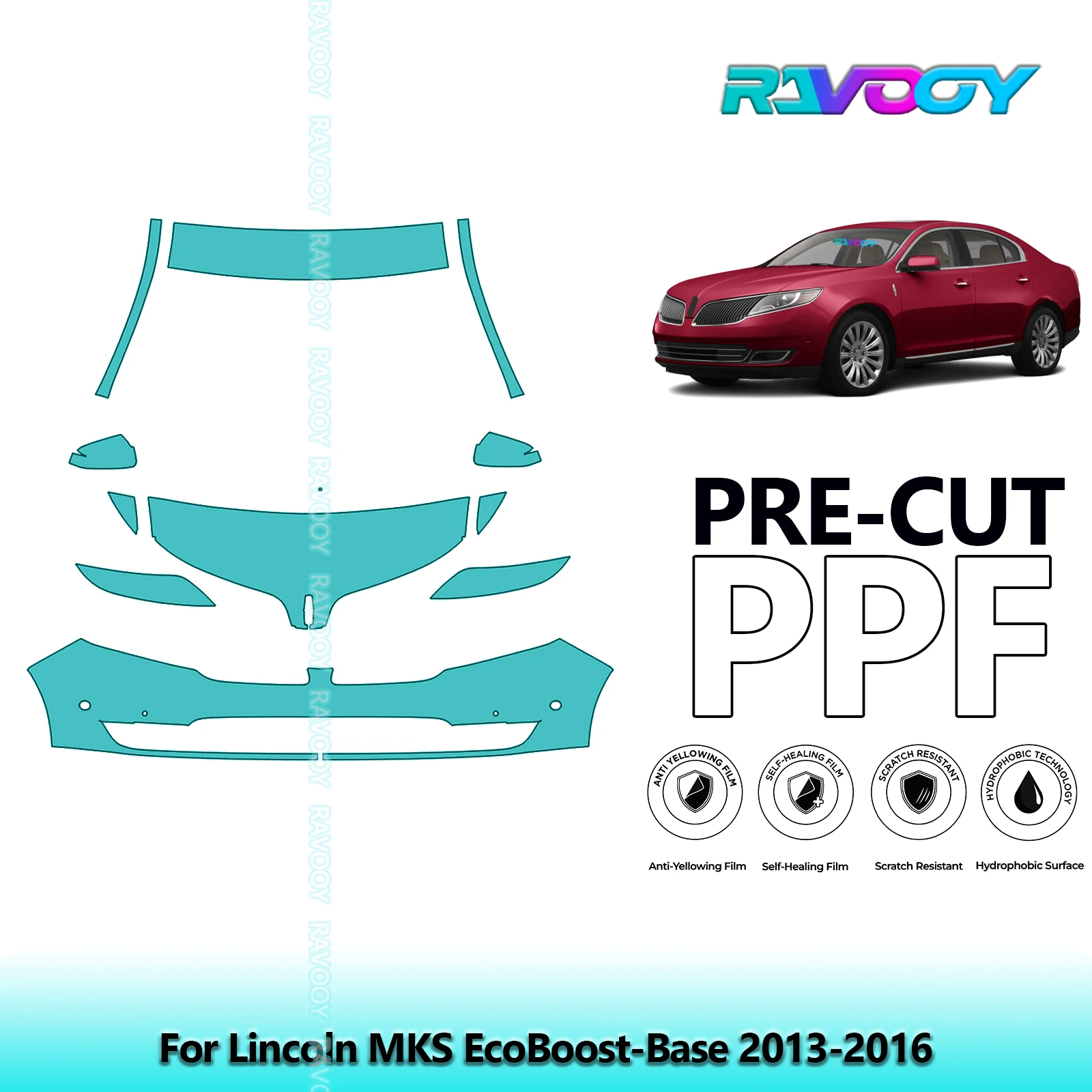 8.5Mil Precut Paint Protection Film PPF Clear Bra Front Kit For Lincoln MKS EcoBoost-Base 2013-2016
8.5Mil Precut Paint Protection Film PPF Clear Bra Front Kit For Lincoln MKS EcoBoost-Base 2013-2016