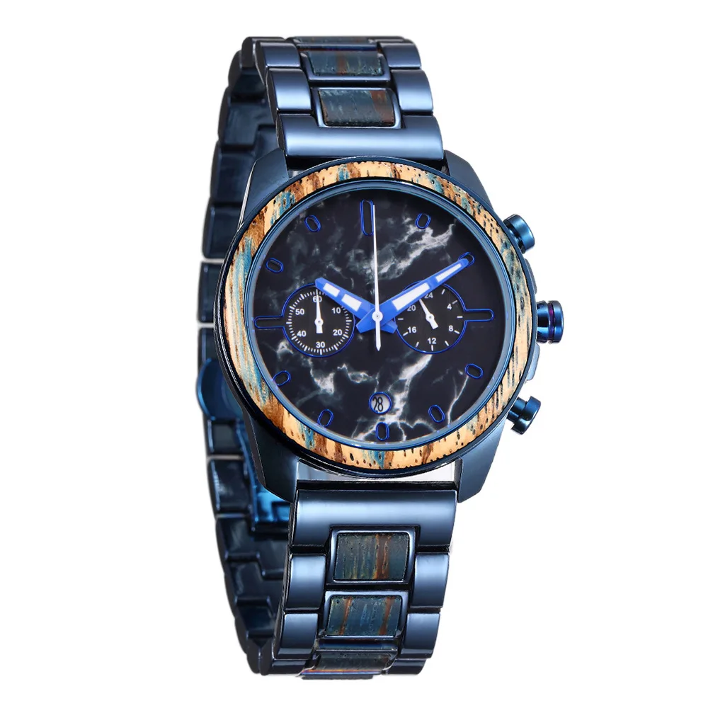 Marble Steel Wood Watch Marble Face Euro Chrono Steel Strap Luminous Date Water Resist Male Wristwatch
Marble Steel Wood Watch Marble Face Euro Chrono Steel Strap Luminous Date Water Resist Male Wristwatch