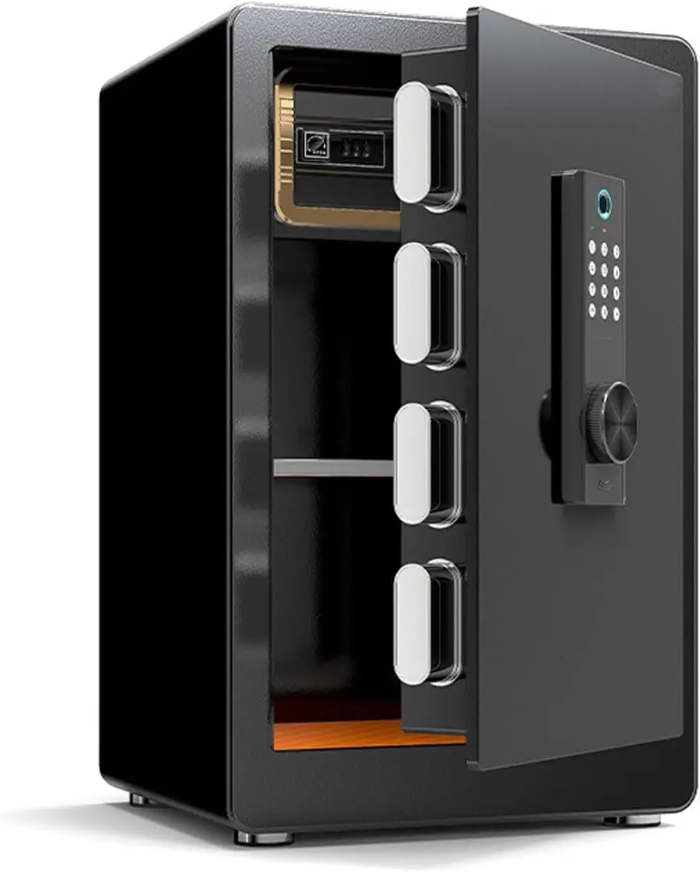 Steel Home Security Safe With Password/Fingerprint/Wi-Fi Style Lock Hutel Business Documents Jewelry Valuables Cabinet Safes Thickened Security Cabinet (Black)
Steel Home Security Safe With Password/Fingerprint/Wi-Fi Style Lock Hutel Business Documents Jewelry Valuables Cabinet Safes Thickened Security Cabinet (Black)