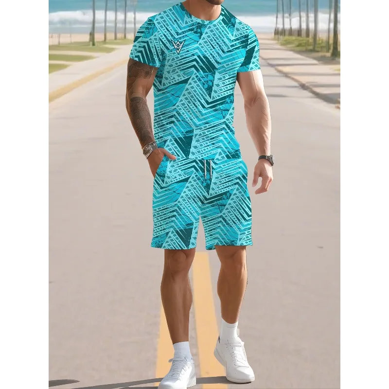 2025 Creative Casual Round Neck Short Sleeve Shorts Set Summer New Trend Retro Men's Fashion T-shirt 3D Digital Printing 
2025 Creative Casual Round Neck Short Sleeve Shorts Set Summer New Trend Retro Men's Fashion T-shirt 3D Digital Printing
