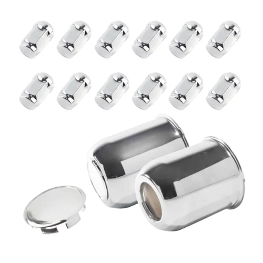 2-Pack Trailer Push Through Center Caps and Trailer Wheel Lug Sets - 3.74in Wheel Center Caps Chrome Wheel Cover Carbon Steel H
2-Pack Trailer Push Through Center Caps and Trailer Wheel Lug Sets - 3.74in Wheel Center Caps Chrome Wheel Cover Carbon Steel H