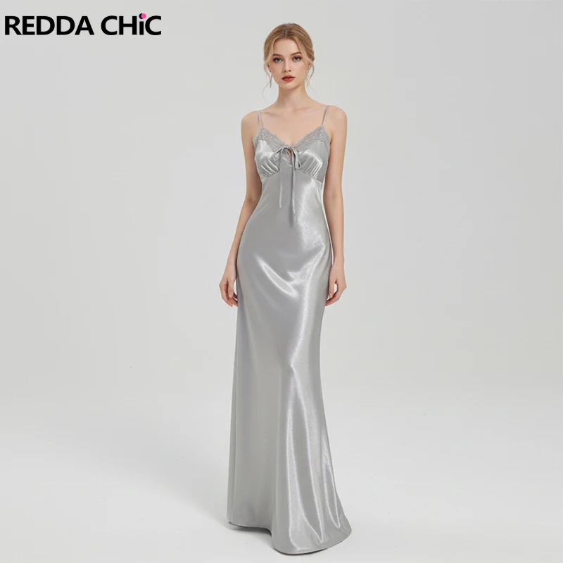 REDDACHiC Women Gray Glossy Mermaid Dress Y2k Satin V-neck Strappy Stitch Lace Draped Maxi Dress Party Vintage Summer Clothes
REDDACHiC Women Gray Glossy Mermaid Dress Y2k Satin V-neck Strappy Stitch Lace Draped Maxi Dress Party Vintage Summer Clothes