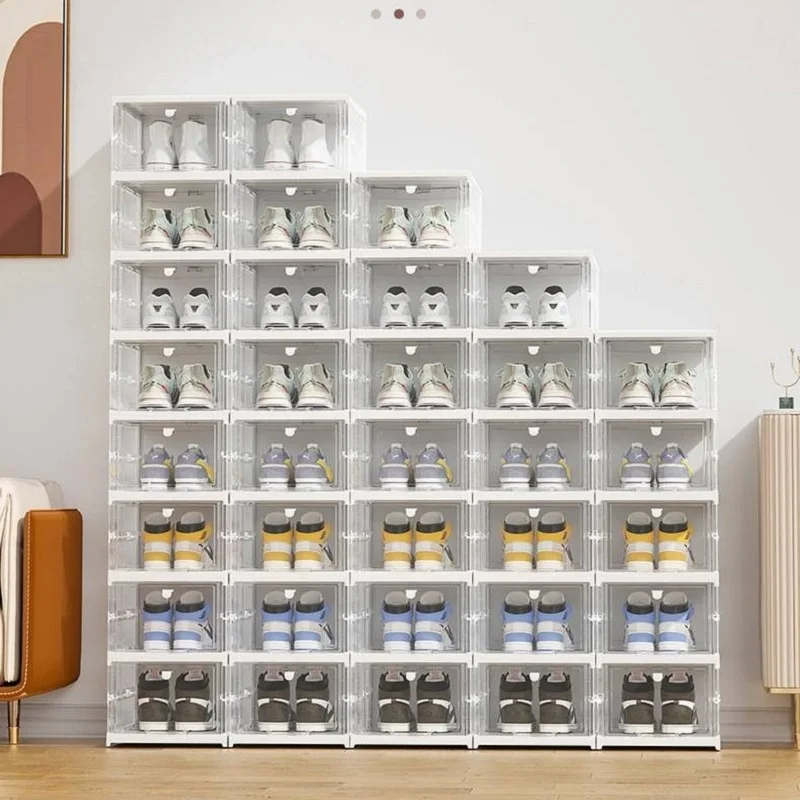 Shoe Hanger No-Installation One-Piece Shoe Storage Box Dustproof Clamshell Simple Cabinet Plastic Transparent Foldable Shoe Box
Shoe Hanger No-Installation One-Piece Shoe Storage Box Dustproof Clamshell Simple Cabinet Plastic Transparent Foldable Shoe Box