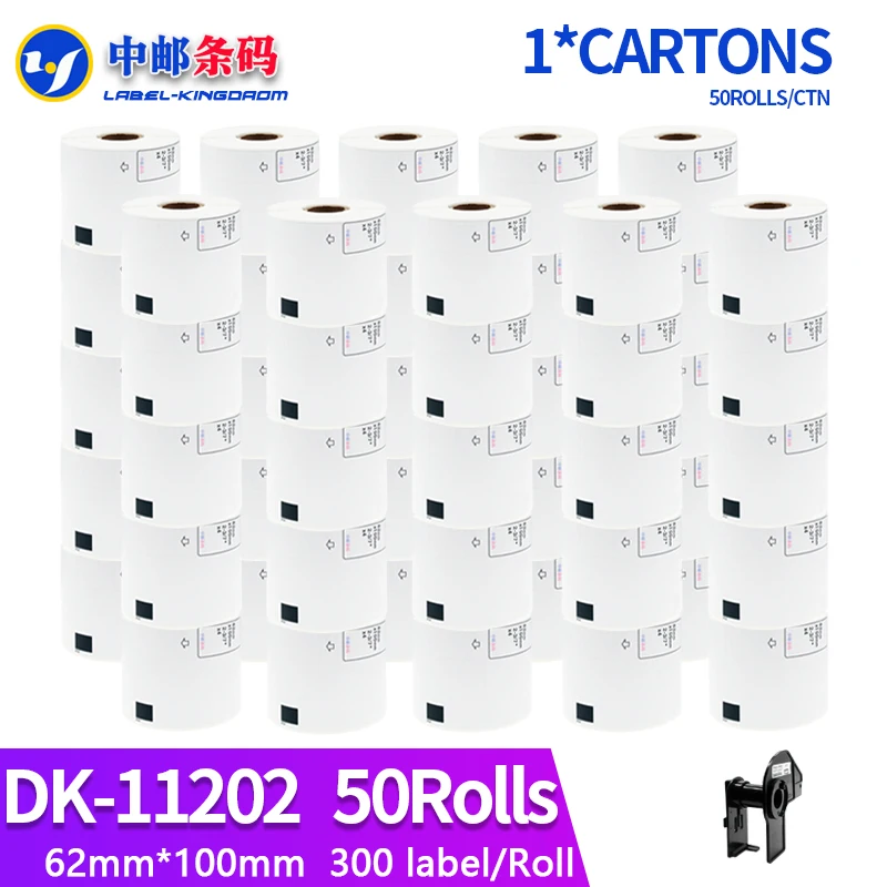 50 Refill Rolls Compatible DK-11202 Label 62mm*100mm 300Pcs Compatible for Brother Label Printer White Paper DK11202 DK-1202
50 Refill Rolls Compatible DK-11202 Label 62mm*100mm 300Pcs Compatible for Brother Label Printer White Paper DK11202 DK-1202