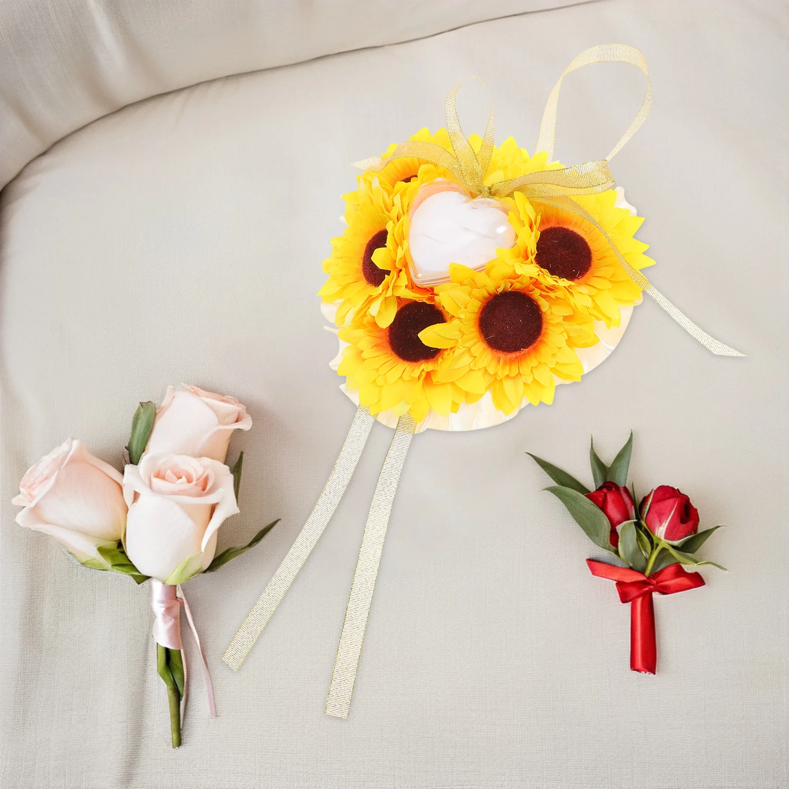 Wedding Ring Pillow Yellow Sunflower Design Compact Soft Touch For Bridal Ceremony Engagement Party Decor Ring Bearer
Wedding Ring Pillow Yellow Sunflower Design Compact Soft Touch For Bridal Ceremony Engagement Party Decor Ring Bearer