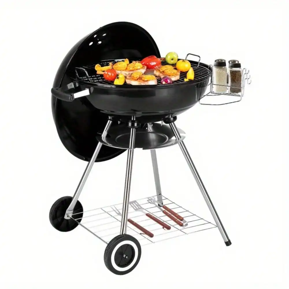 28"Portable Outdoor Charcoal Grill with Wheels, Storage Holder, Lid, Thermometer
28"Portable Outdoor Charcoal Grill with Wheels, Storage Holder, Lid, Thermometer