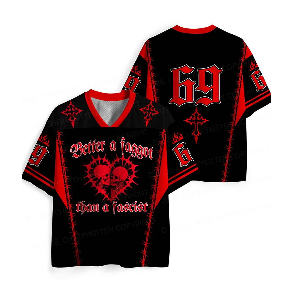 Cherrykitten New Red Better A Faggot Than A Fascist Pride Y2K Jersey Kids/Youth Fashion Hip Hop Sports Tee Street Harajuku Tops
Cherrykitten New Red Better A Faggot Than A Fascist Pride Y2K Jersey Kids/Youth Fashion Hip Hop Sports Tee Street Harajuku Tops