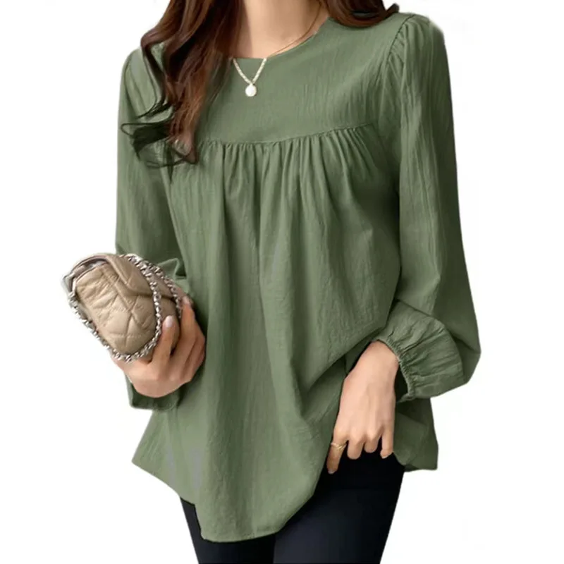 Casual Women's Spring and Autumn New Product Shirt Women's Art Retro Solid Color Loose Round Neck Cotton and Hemp Shirt Women's
Casual Women's Spring and Autumn New Product Shirt Women's Art Retro Solid Color Loose Round Neck Cotton and Hemp Shirt Women's