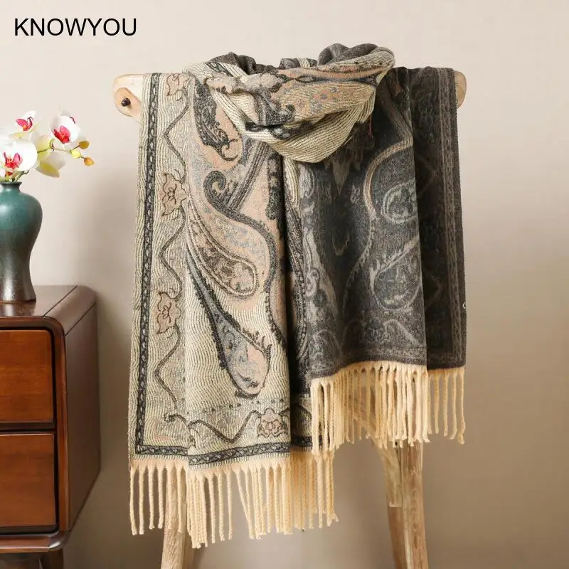 Новинка осени 2025 года, женский элегантный шарф, пашмина, Echarpes, теплая имитация кашемира Bufanda, одеяло большого размера, накидки с кисточками
Новинка осени 2025 года, женский элегантный шарф, пашмина, Echarpes, теплая имитация кашемира Bufanda, одеяло большого размера, накидки с кисточками
