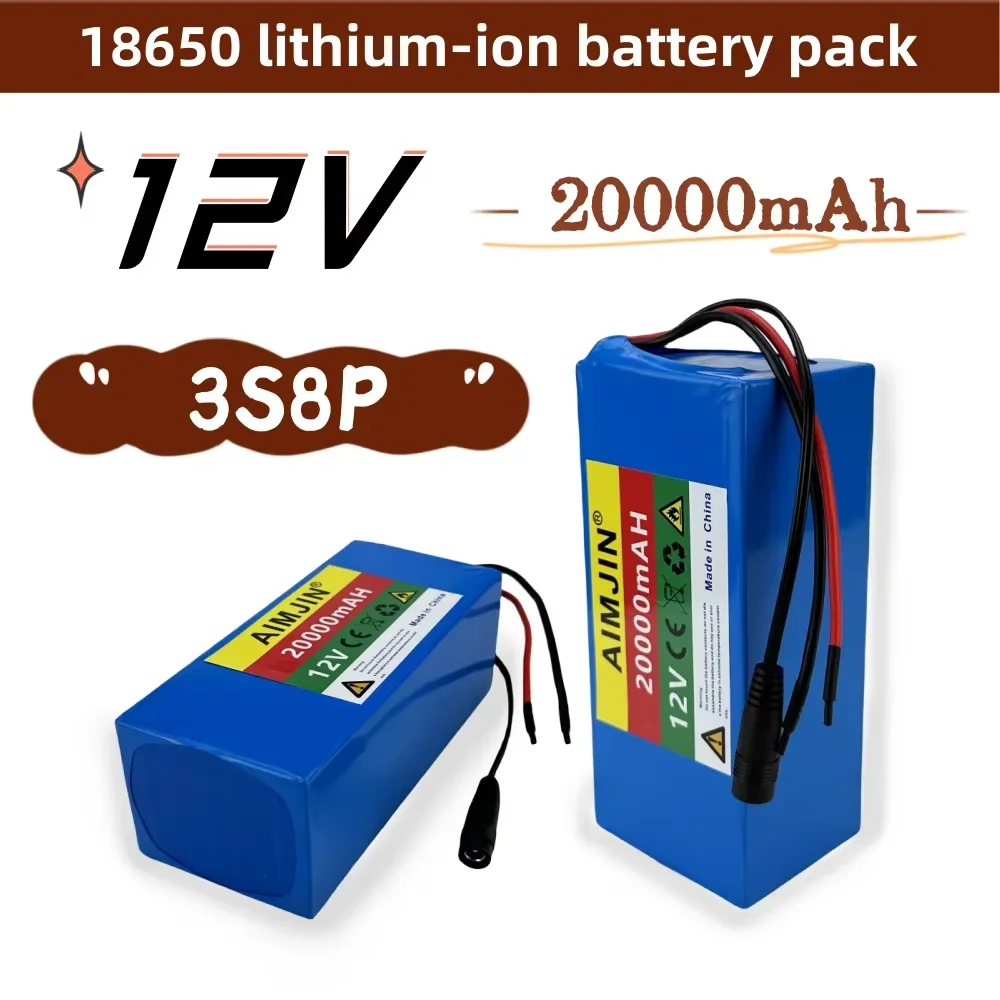 3S8P Lithium ion Rechargeable Battery Pack 18650 12V 20000mAh Large Capacity Battery DC12.6V with BMS
3S8P Lithium ion Rechargeable Battery Pack 18650 12V 20000mAh Large Capacity Battery DC12.6V with BMS