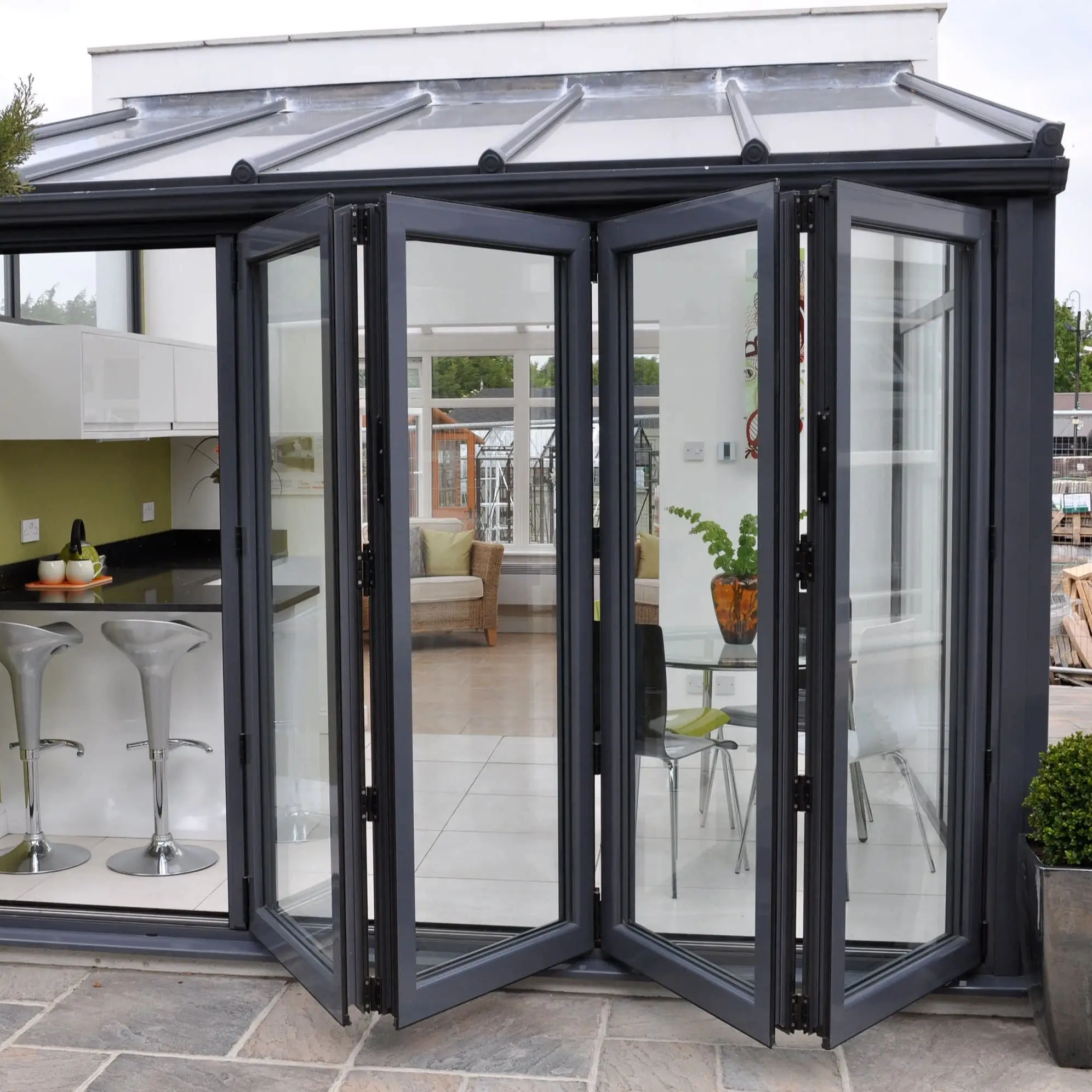 Outdoor Narrow Aluminum Frame Glass Folding Door Heat Insulating Windproof Bi Folding Doors Easy To Install Accordion Doors
Outdoor Narrow Aluminum Frame Glass Folding Door Heat Insulating Windproof Bi Folding Doors Easy To Install Accordion Doors