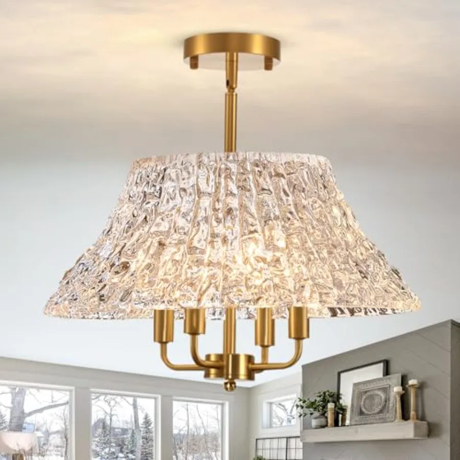 4Light Flush Mount Ceiling Light 14 Inch Bright Glass Art Deco Fixture, Mid Century Modern Close to Ceiling Lamp for Bedroom Ki
4Light Flush Mount Ceiling Light 14 Inch Bright Glass Art Deco Fixture, Mid Century Modern Close to Ceiling Lamp for Bedroom Ki